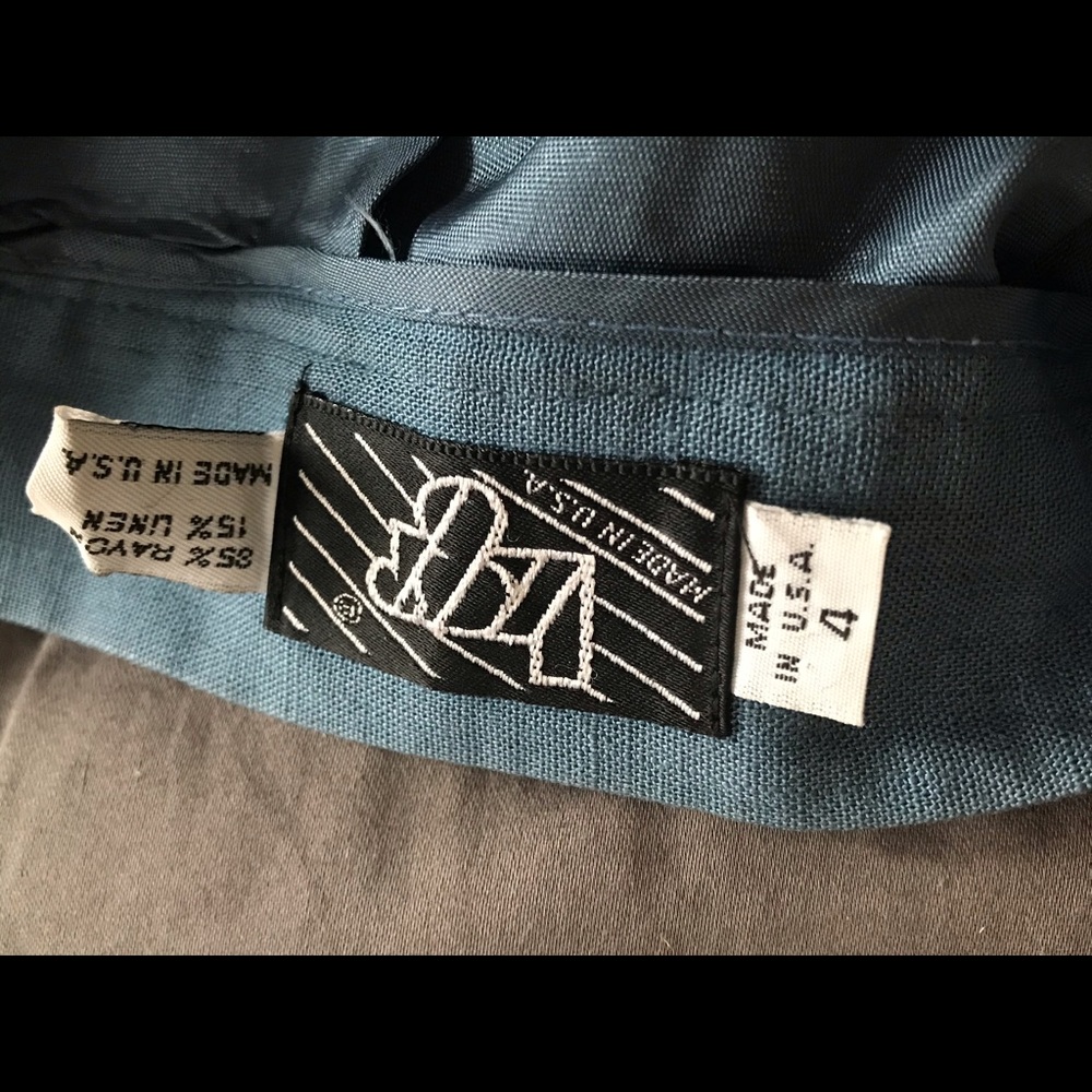 Blue Cotton Lined High Waisted Skirt - 4 - Picture 3 of 3
